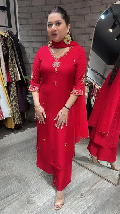 Sargi Red Designer Suit