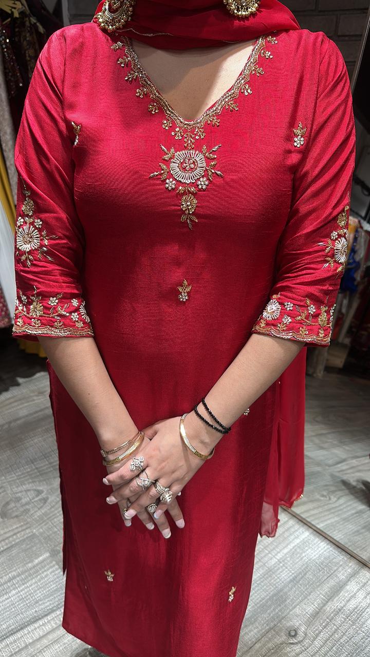 Sargi Red Designer Suit