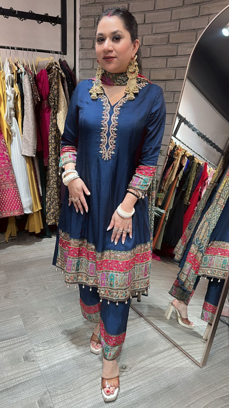 Tulsi Navy Blue Digital Designer Suit