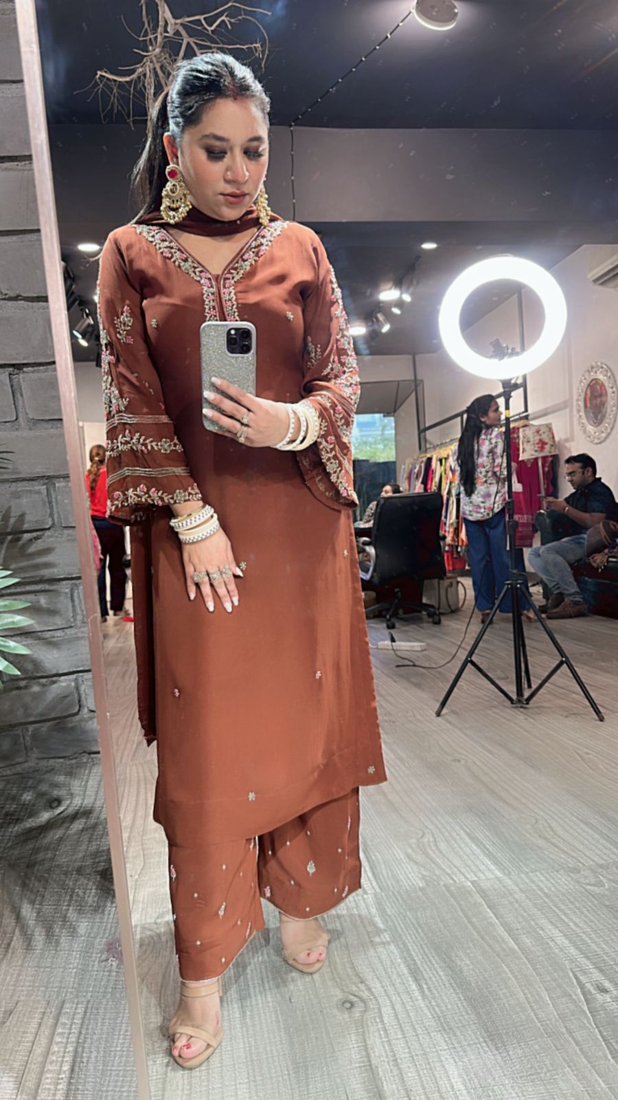 Nazm Brown Katdana Dedigner suit