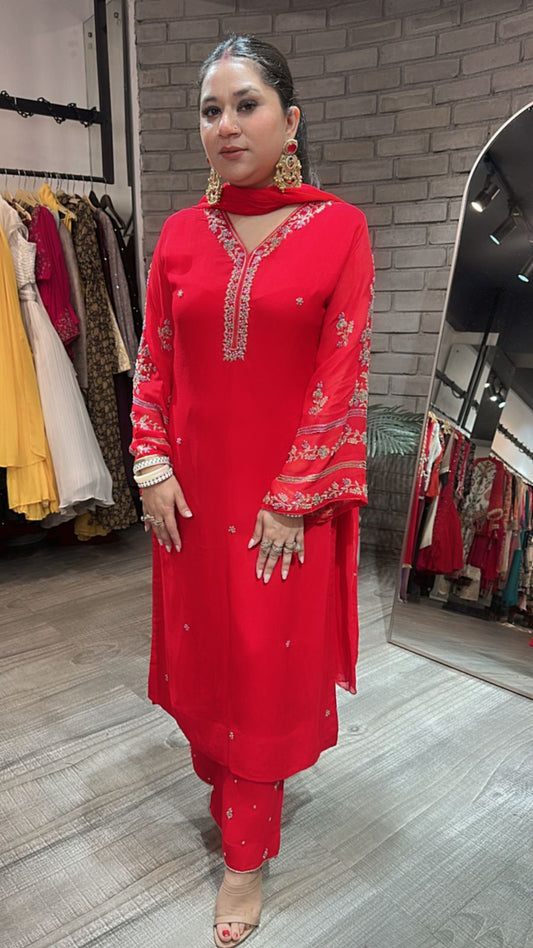 Nazm Red Katdana Dedigner suit
