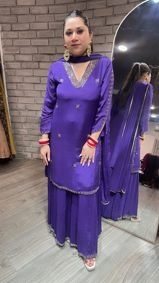Gulab Jamun purple Katdana suit
