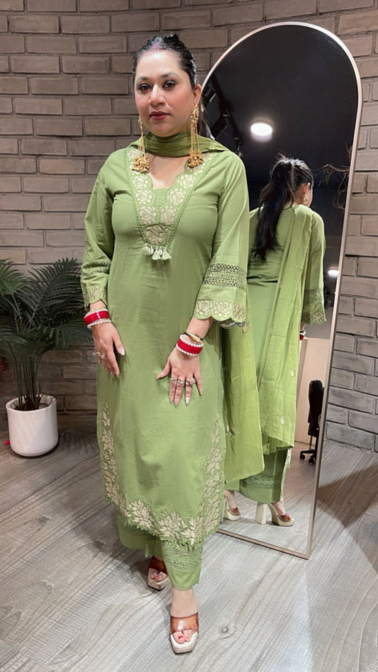 Sitara pista Designer Cotton suit