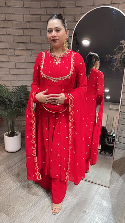 Suhagan Red katdana Suit