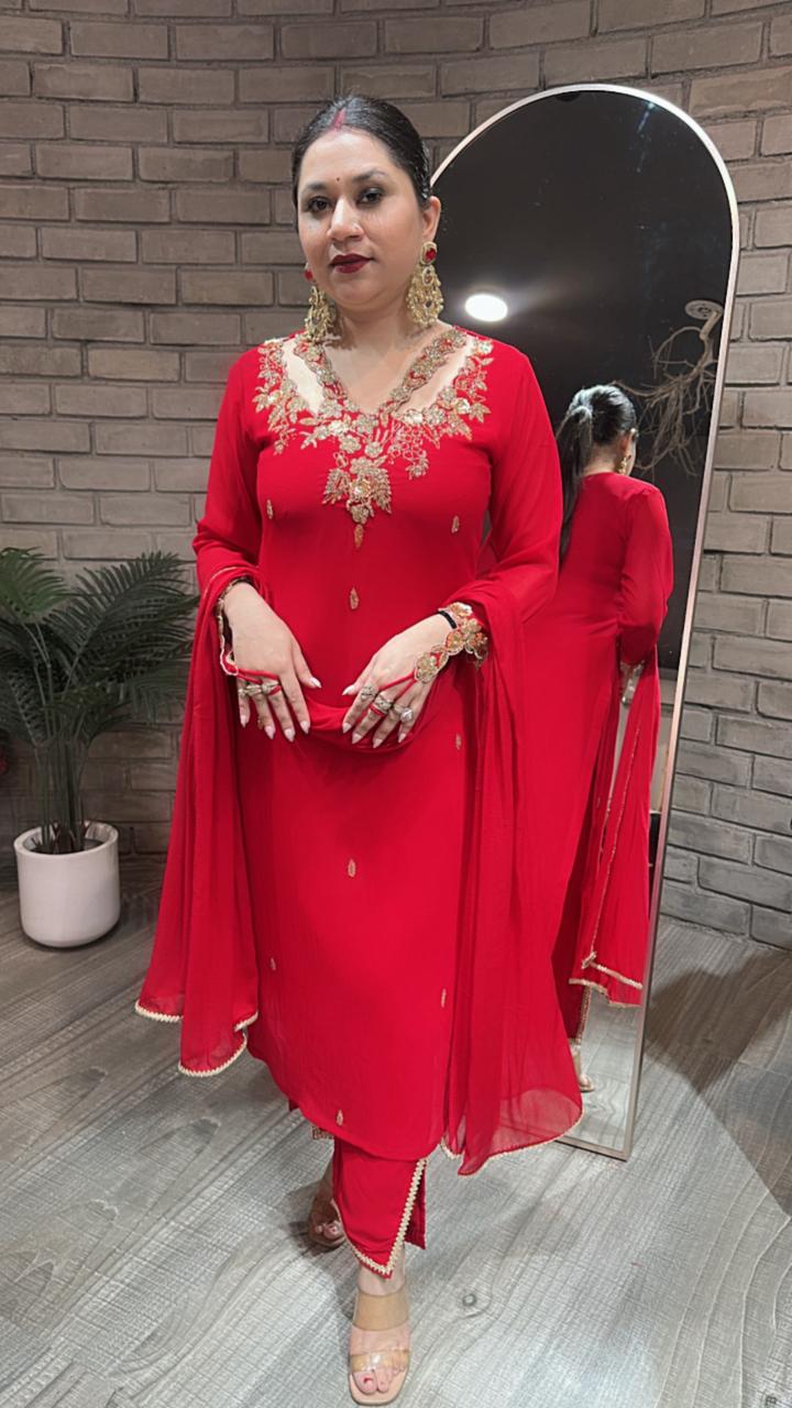 Noorani Red Designer suit