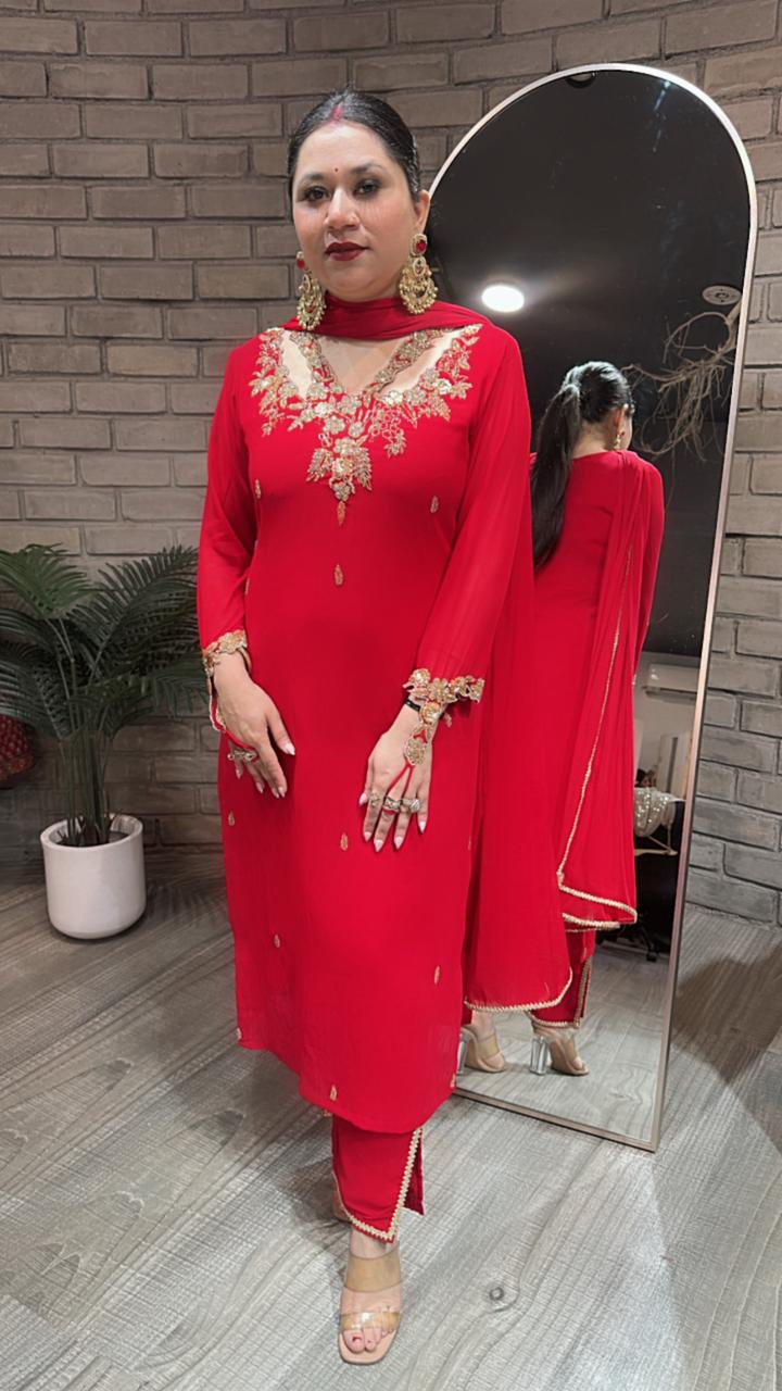 Noorani Red Designer suit