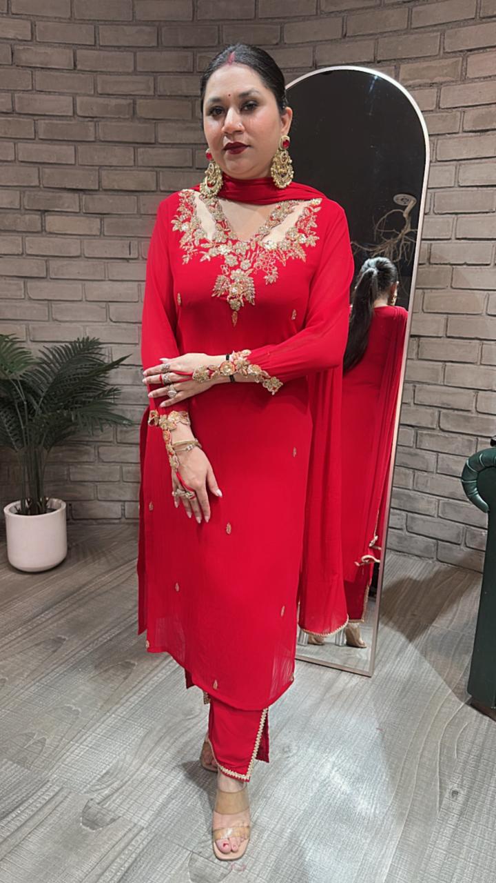Noorani Red Designer suit