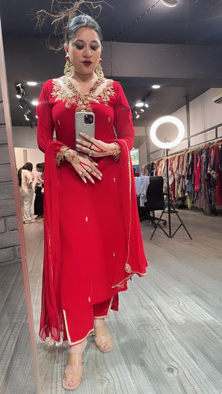 Noorani Red Designer suit