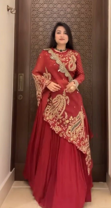 Maroon Majesty Glow Lehenga choli