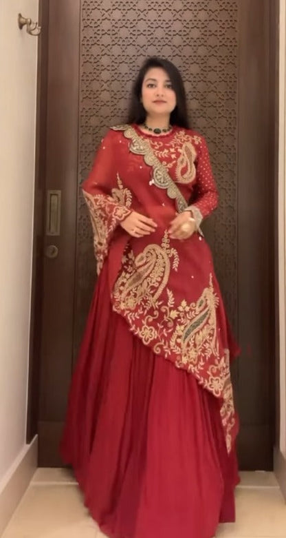 Maroon Majesty Glow Lehenga choli