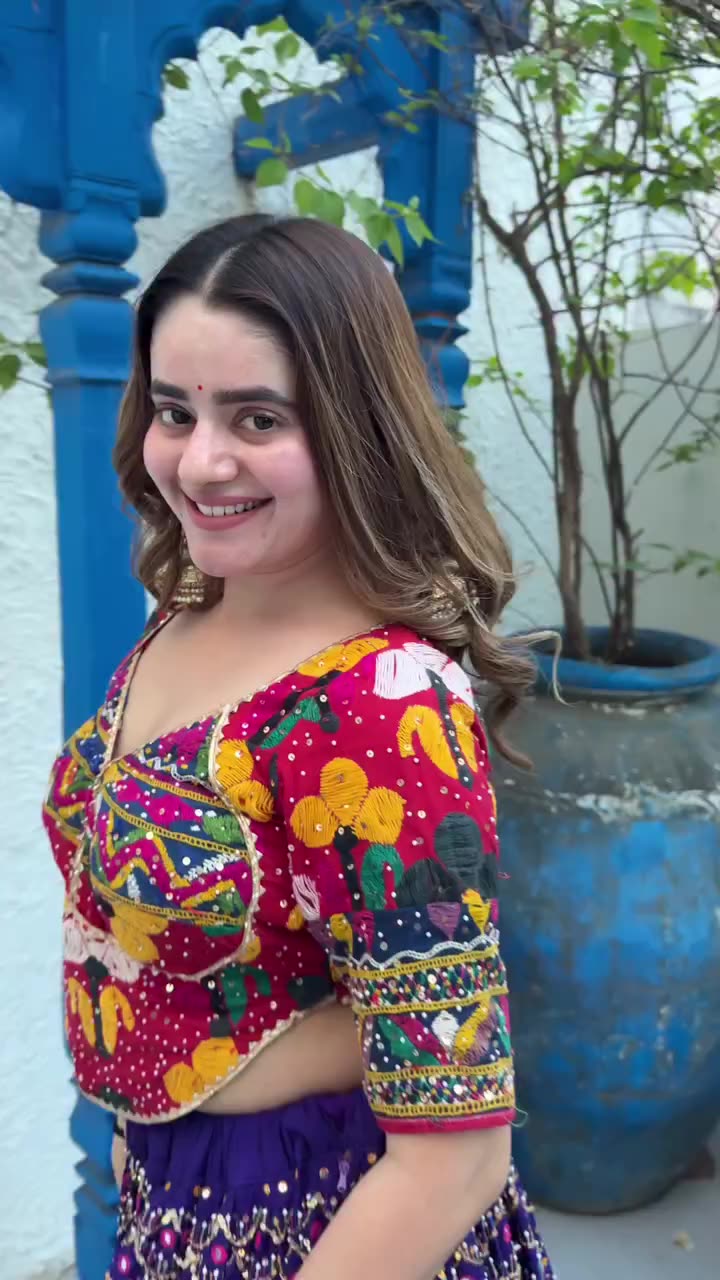 Vibrant Dandiya Diva  | Traditional Kutchi Embroidered Navratri Lehenga Choli Set