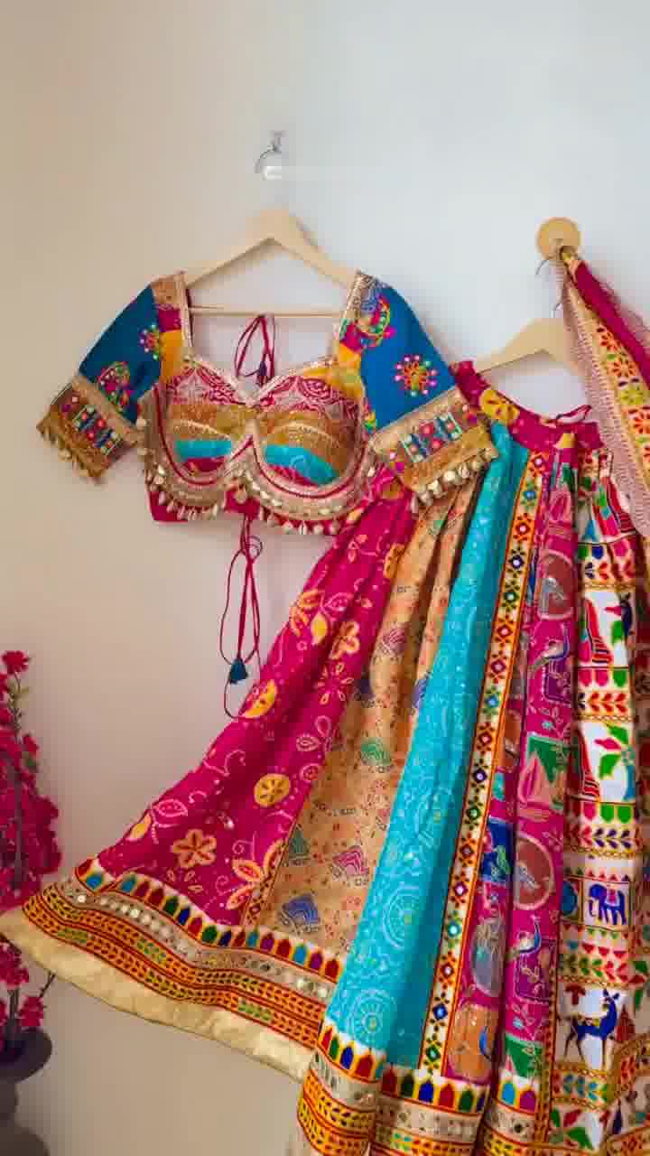 RangRasiya Royale: Multicolor Kutchi Mirror Work Lehenga Set