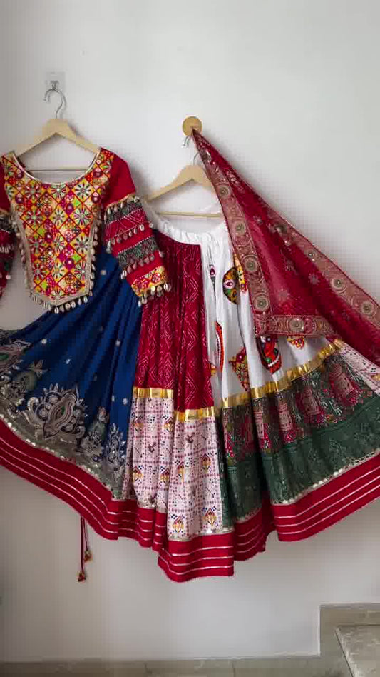 Desi Dazzle Diaries: Traditional Kutchi Work Mirror Lehenga for Garba Nights