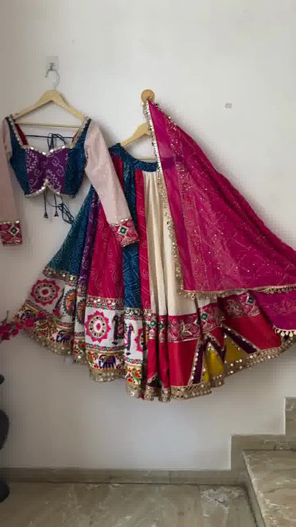 The Royal Ras Garba Set | Vibrant Mirror Embellished Dandiya Night Lehenga Ensemble