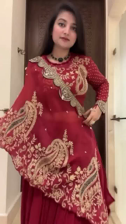 Maroon Majesty Glow Lehenga choli